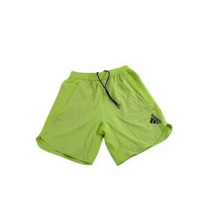 Adidas Men’s Shorts XS 7” Training Running Neon Green Drawstring Logo Aeroready